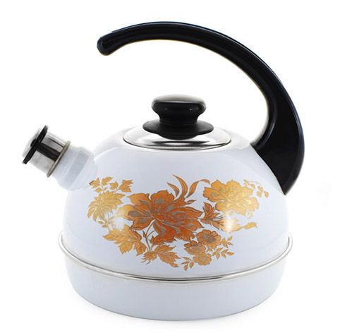 Kettle 2.5L ??04/25/03/15 (movable handle) - white "Olympia" (decor - stainless steel)